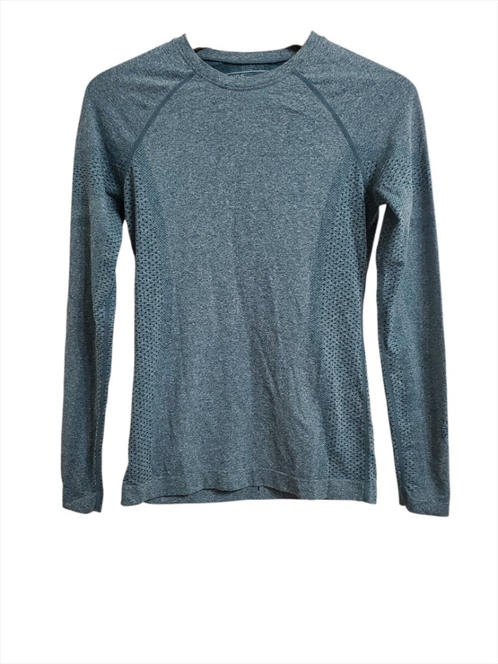 FIGS Women Salta Seamless Longsleeve Underscrub Top XS Green Slim Fit Crew Neck